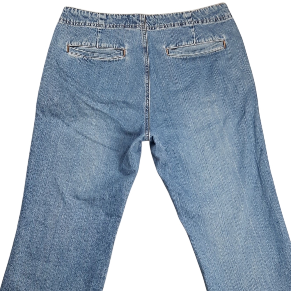 Old Navy VTG 90'S Wide Leg Crop/Capri Baggy Cotton Blue Jeans SZ 6 - Picture 9 of 10